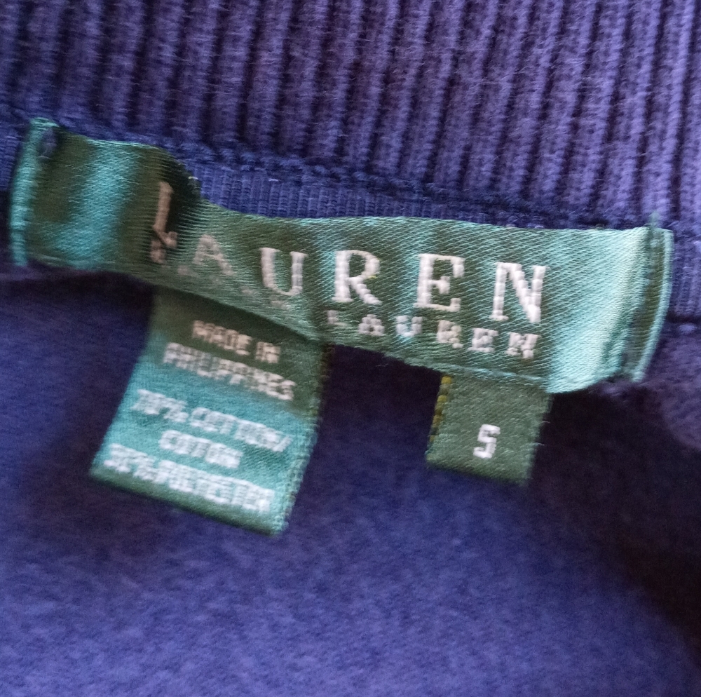 Lauren Ralph Lauren Blue Velour Button Track Jacket Women's Size Small - Picture 4 of 4